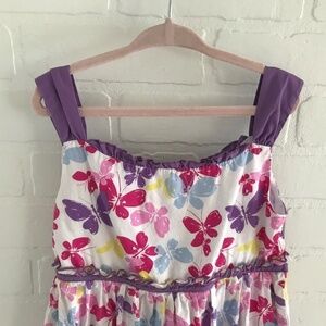 Jenny & Me Girl’s Dress Cute Butterflies White Purple Pink Size 6X